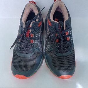 Size 9W ASICS Gel Venture 8 Women's Trail Running Shoes Gray Coral Sneakers